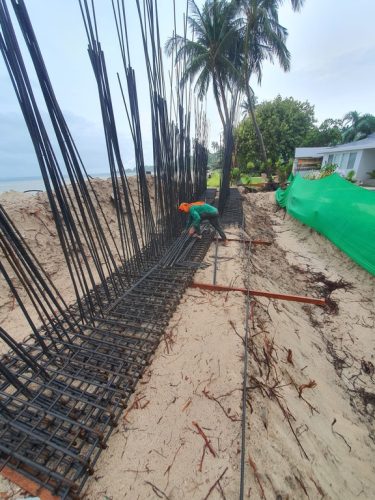 Private Villa Beach Retaining wall