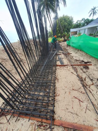 Private Villa Beach Retaining wall