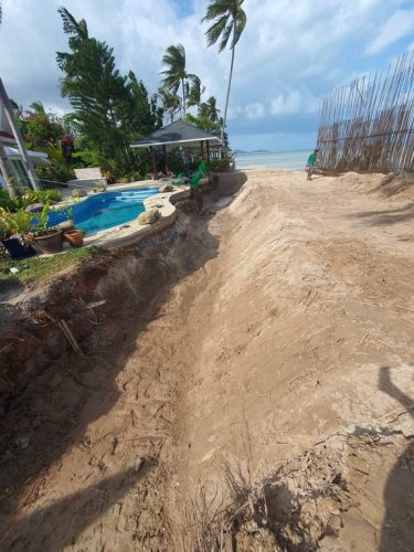 Private Villa Beach Retaining wall