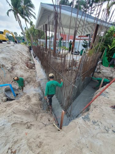 Private Villa Beach Retaining wall