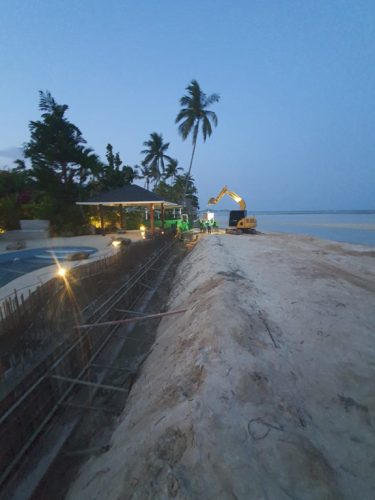 Private Villa Beach Retaining wall