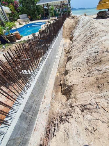 Private Villa Beach Retaining wall